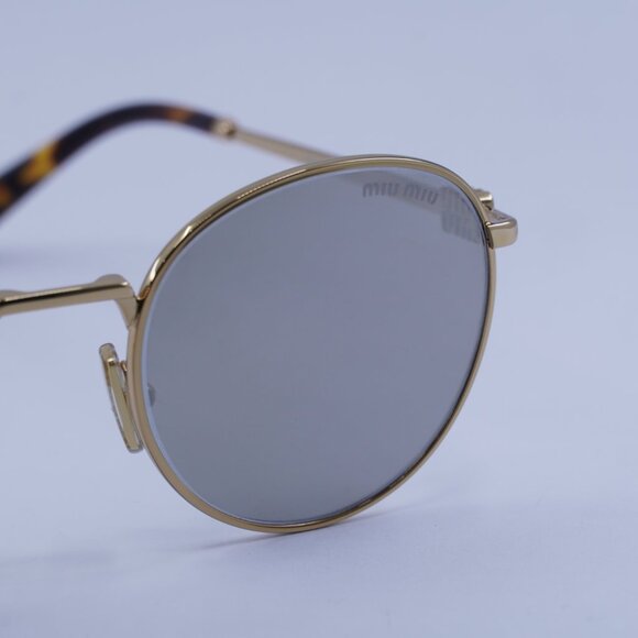 Miu Miu MU55ZS 5AK07F Sunglasses Gold Round Frame main image 5
